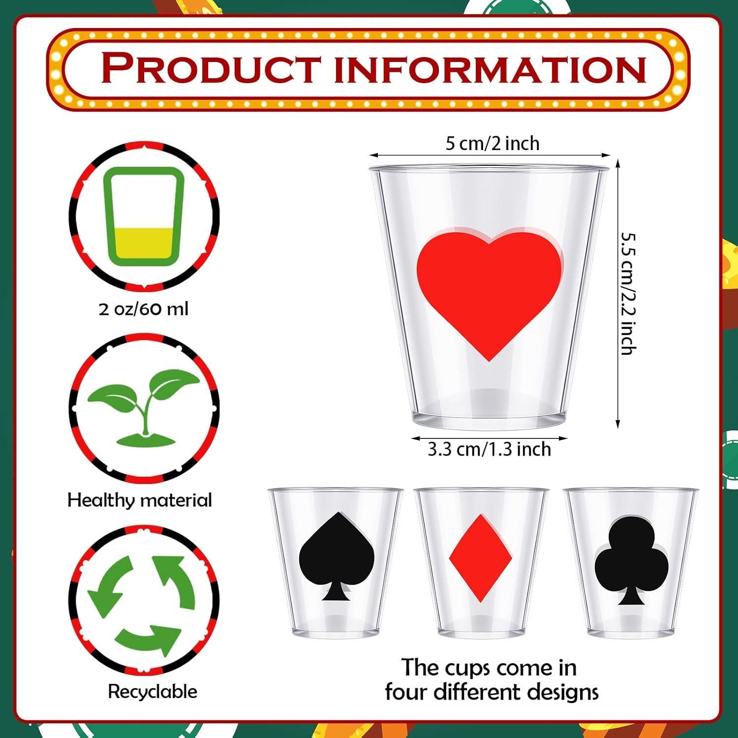 Vasos de Chupito Zubebe 36 Pcs 60 ml para Fiesta de Casino