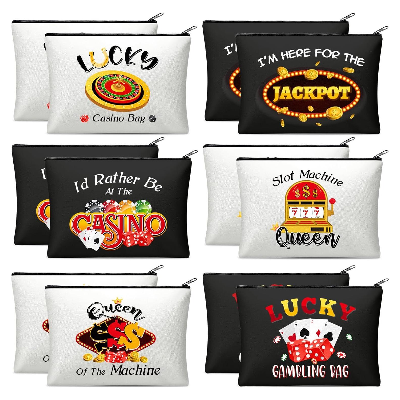 Reginary 12 Bolsas de Maquillaje Estilo Casino Coloridas