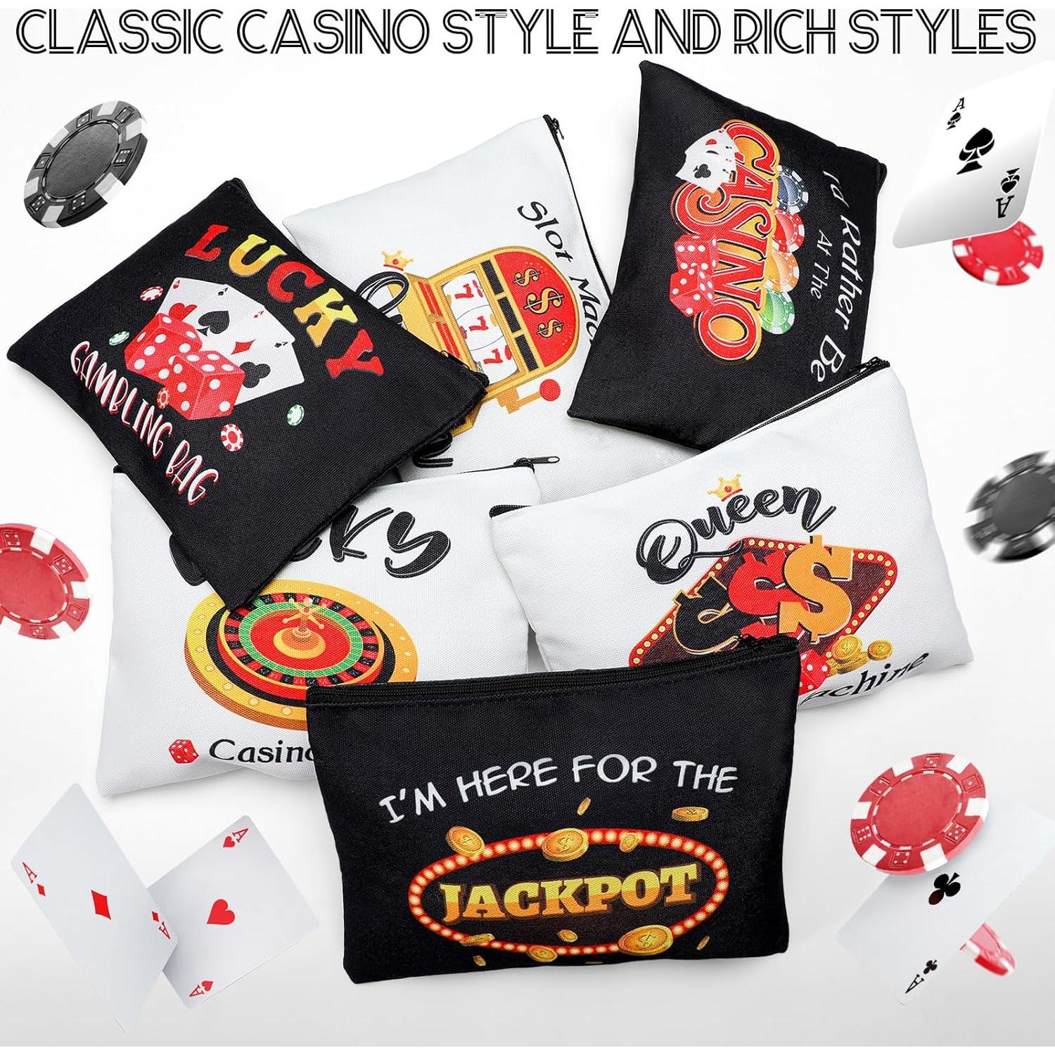 Reginary 12 Bolsas de Maquillaje Estilo Casino Coloridas