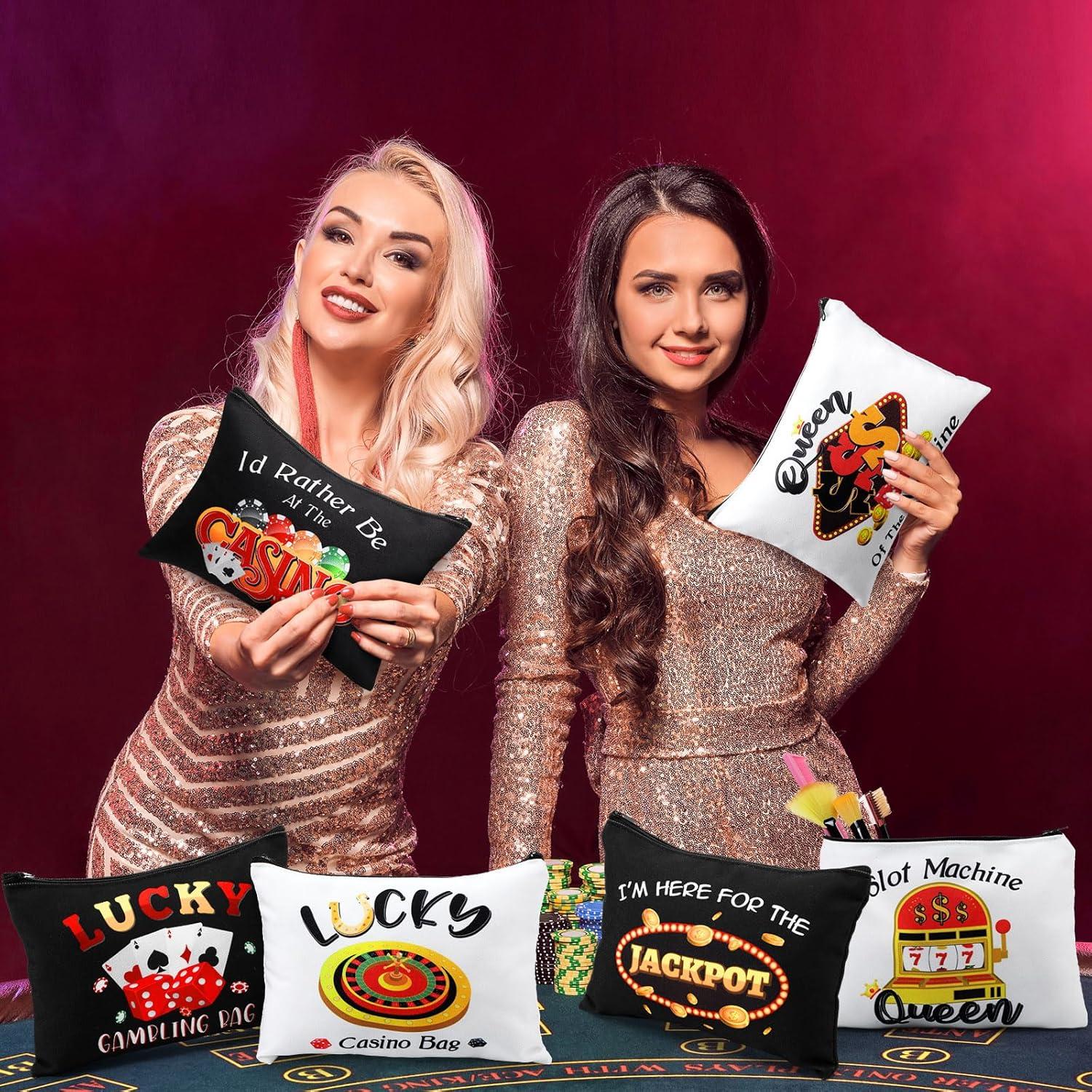 Reginary 12 Bolsas de Maquillaje Estilo Casino Coloridas