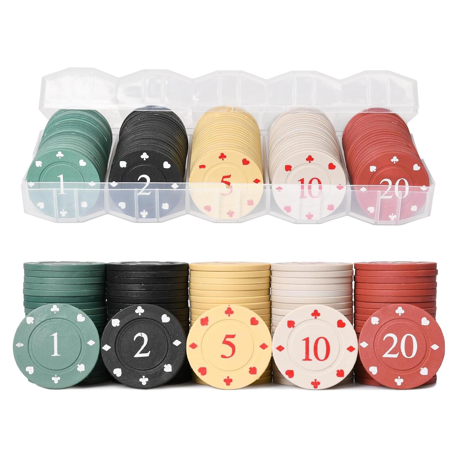 Fichas de Póker WAONIQ 100 Piezas 3.5 cm Colores Variados