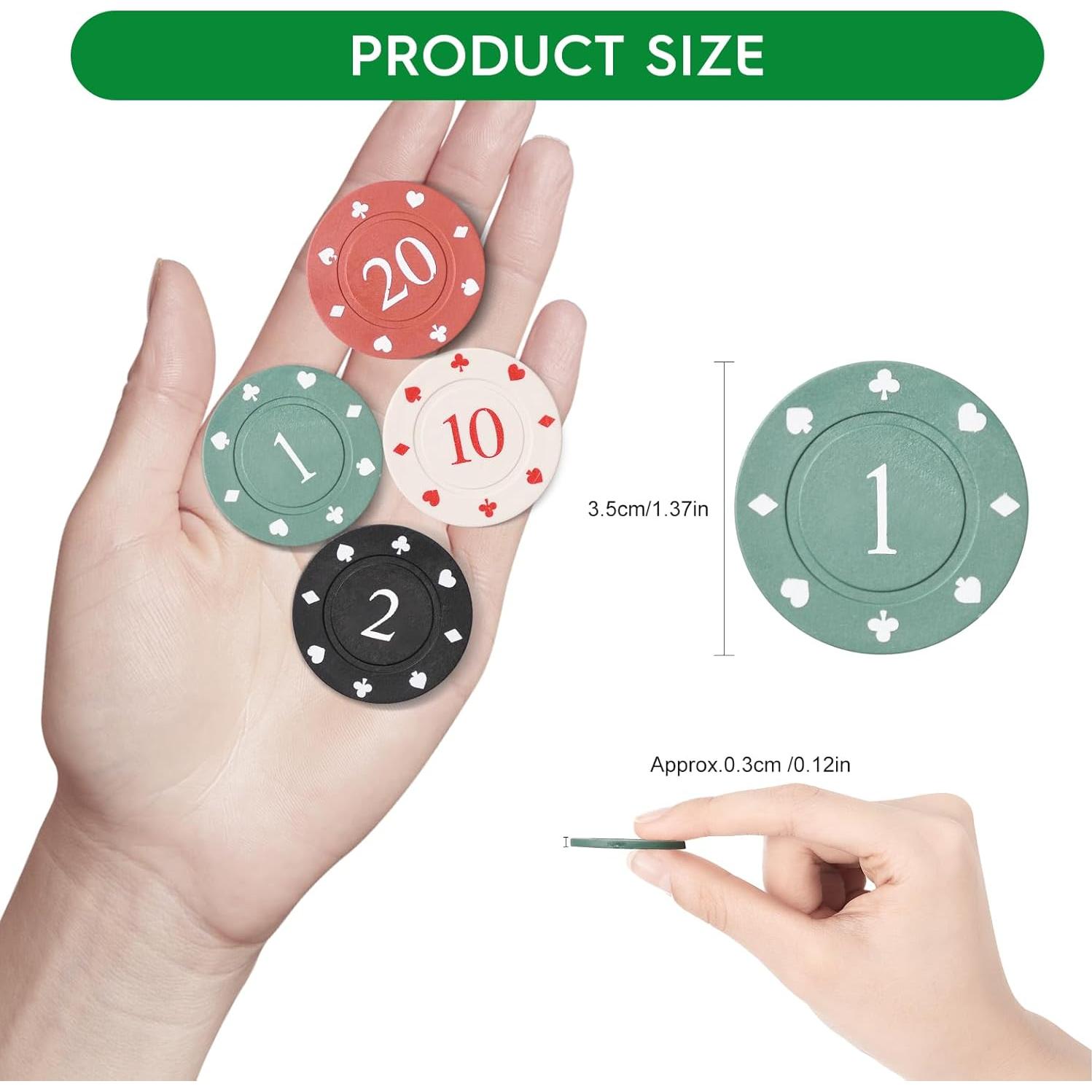 Fichas de Póker WAONIQ 100 Piezas 3.5 cm Colores Variados