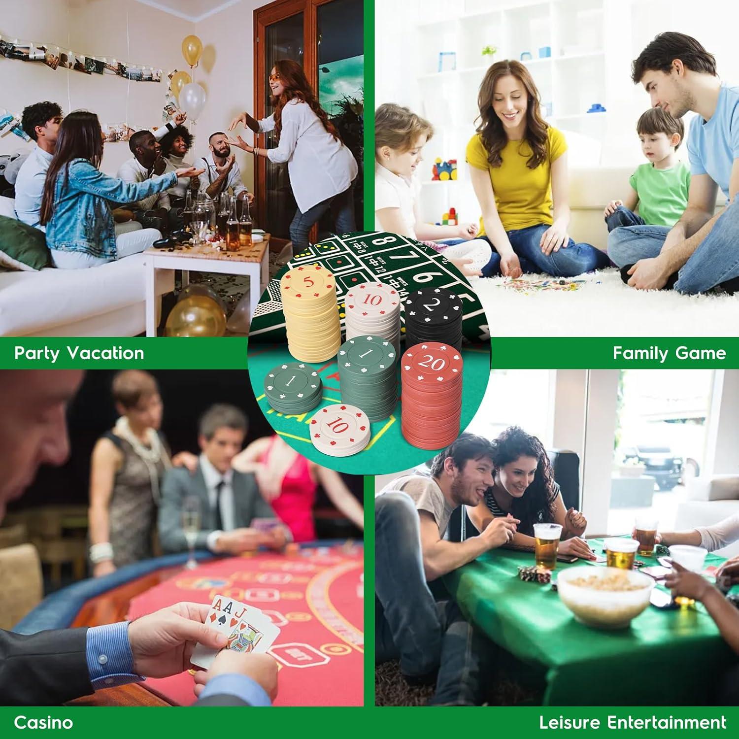 Fichas de Póker WAONIQ 100 Piezas 3.5 cm Colores Variados