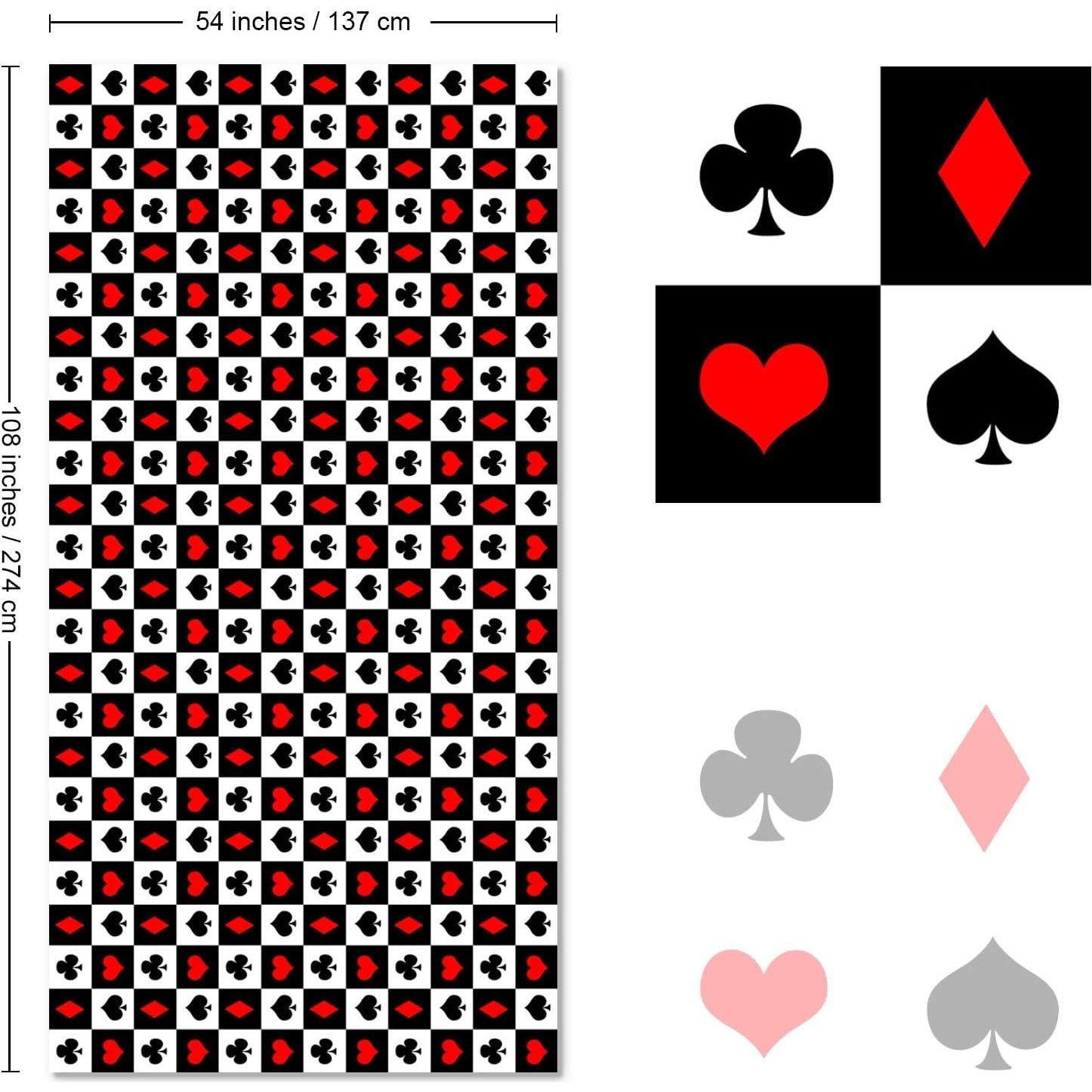 Mantel de Poker Sumind 4 Pcs 274x137 cm Tema Casino