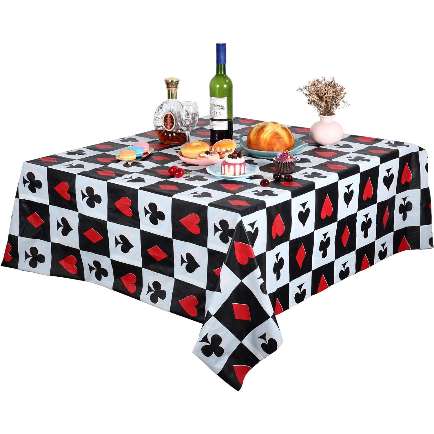 Mantel de Poker Sumind 4 Pcs 274x137 cm Tema Casino