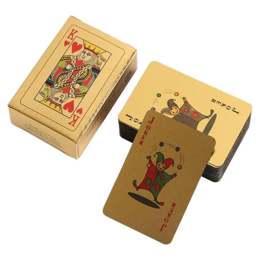 Mini Deck of Cards, Mini Gold Playing Cards, Waterproof Playing Cards for Party and Game