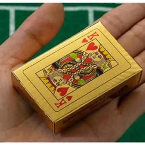 Mini Deck of Cards, Mini Gold Playing Cards, Waterproof Playing Cards for Party and Game