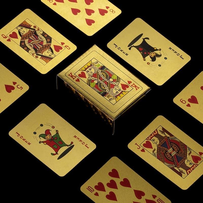 Mini Deck of Cards, Mini Gold Playing Cards, Waterproof Playing Cards for Party and Game