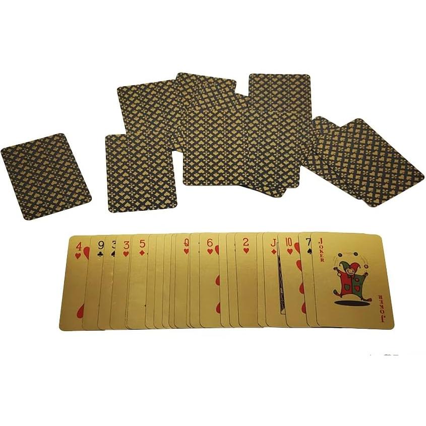Mini Deck of Cards, Mini Gold Playing Cards, Waterproof Playing Cards for Party and Game
