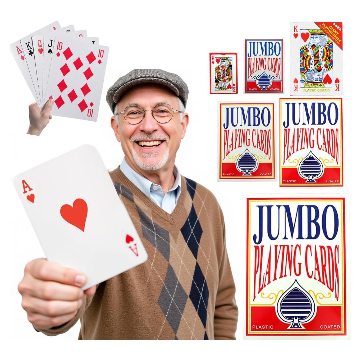 Jumbo Cartas de Juego Lynkaye 20x28 cm para Fiestas y Juegos