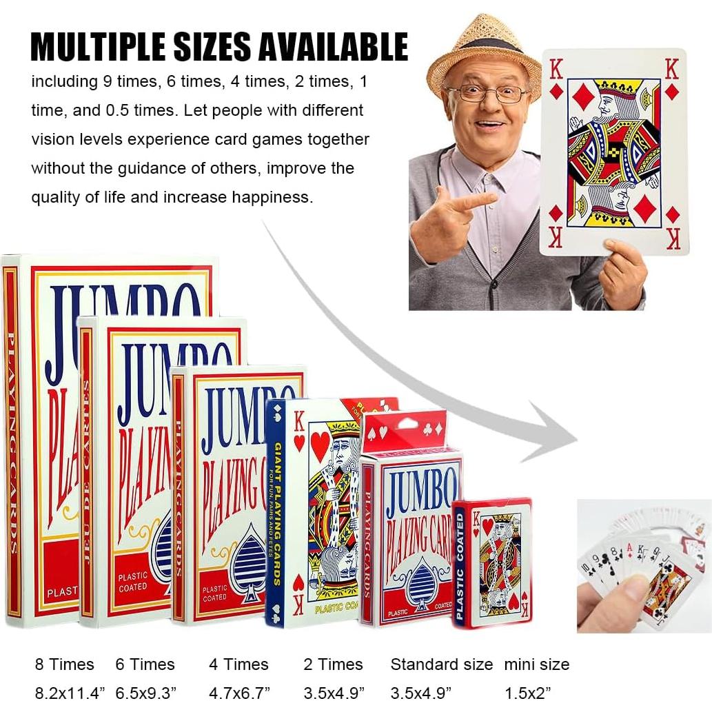 Jumbo Cartas de Juego Lynkaye 20x28 cm para Fiestas y Juegos