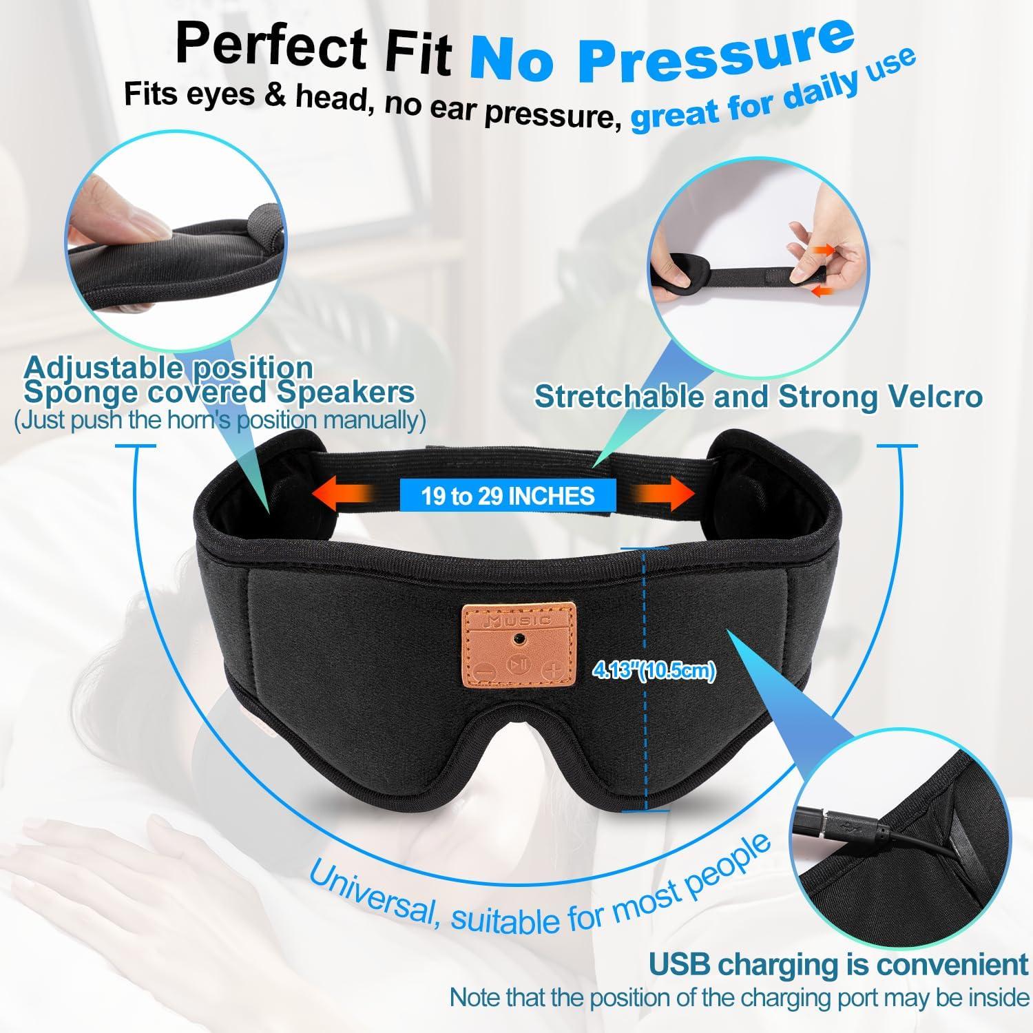 Auriculares para dormir Bluetooth Euralypstic YZ00 3D Negro