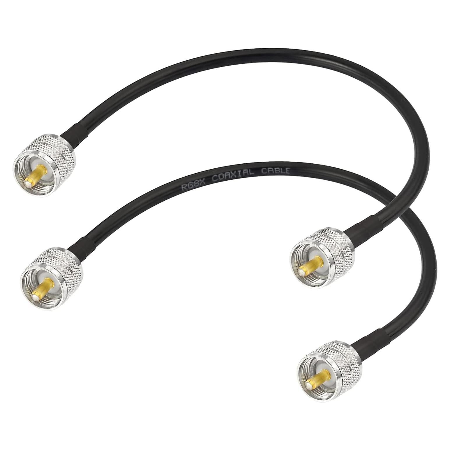 Cable Coaxial RG8X Superbat PL259 Macho a Macho 30.48cm 2-Pack