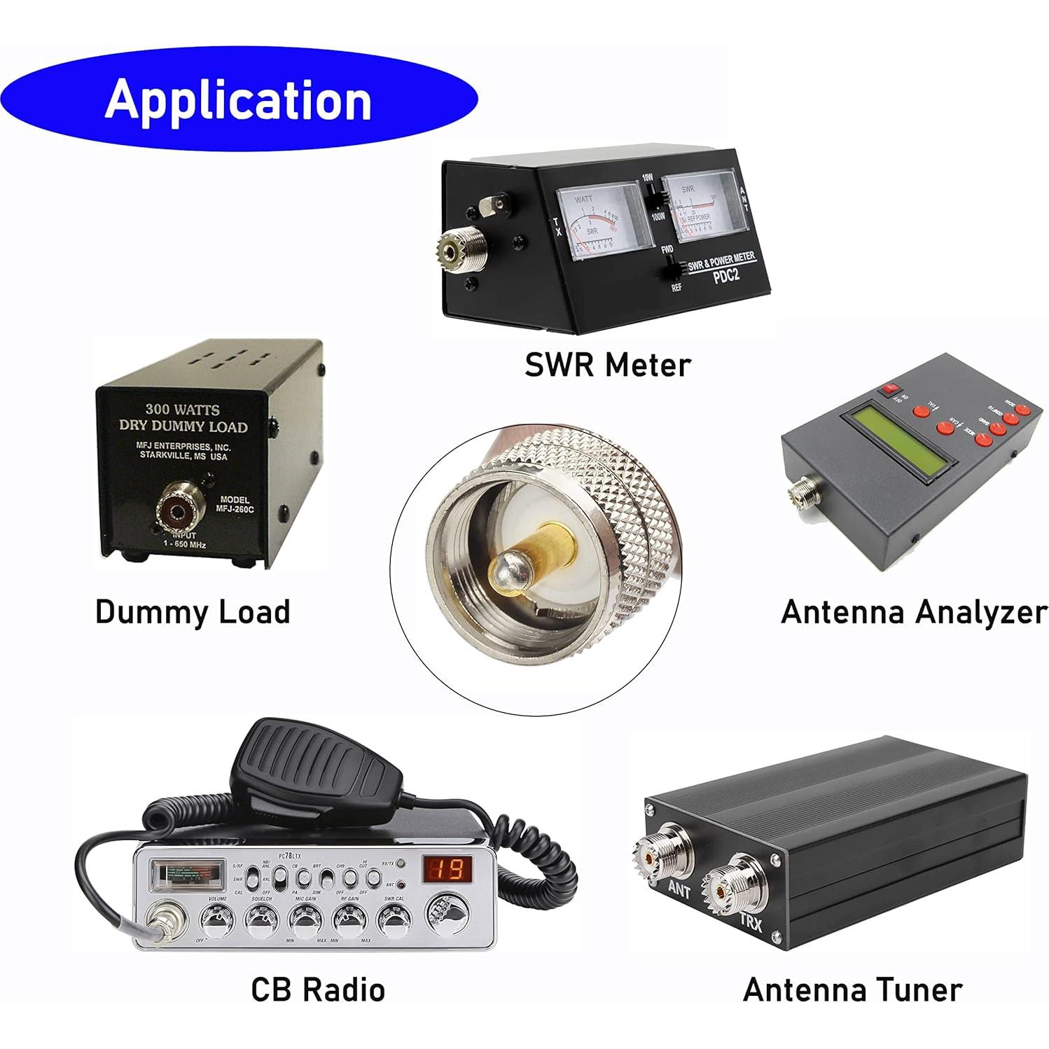 Cable Coaxial RG8X Superbat PL259 Macho a Macho 30.48cm 2-Pack