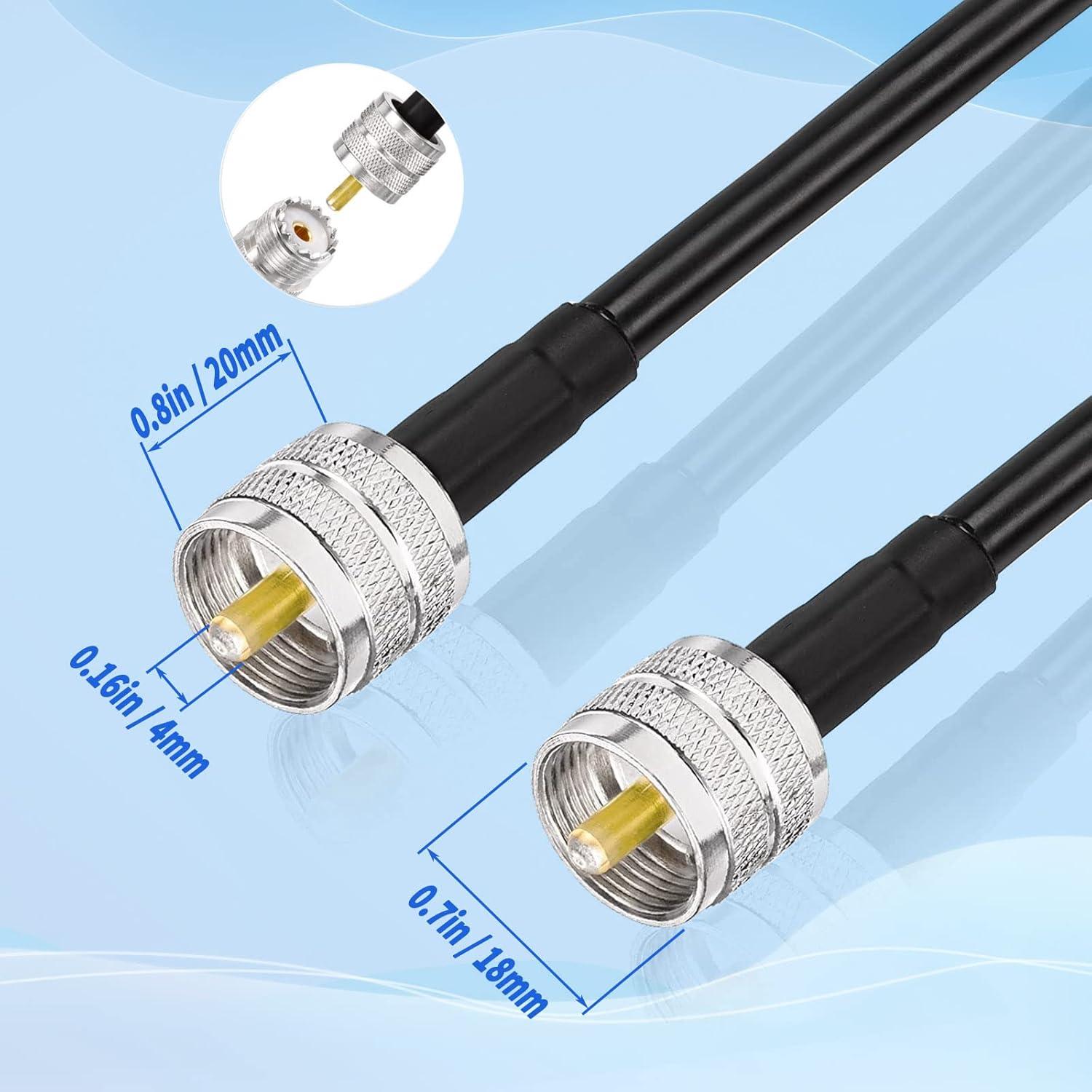 Cable Coaxial RG8X Superbat PL259 Macho a Macho 30.48cm 2-Pack