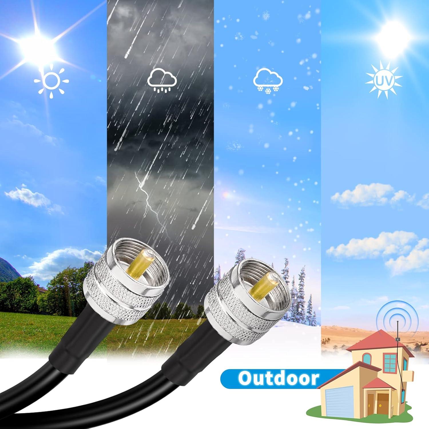 Cable Coaxial RG8X Superbat PL259 Macho a Macho 30.48cm 2-Pack