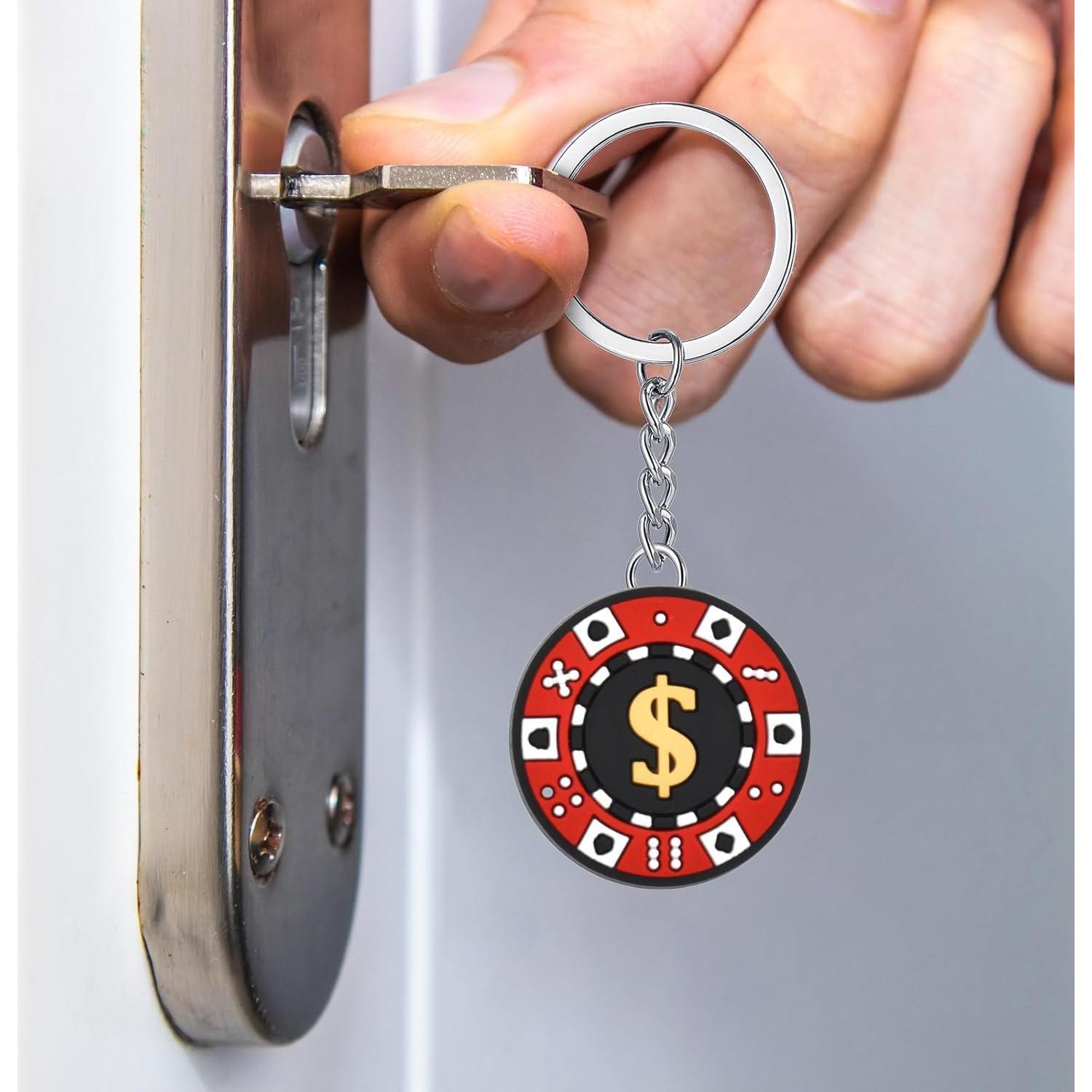 18 Llaveros de Casino Genérico para Fiesta Temática