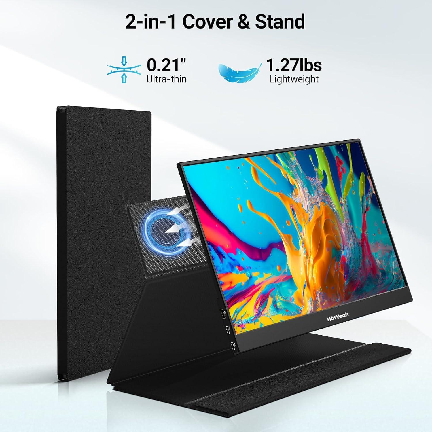 Monitor Táctil HotYeah 15.6" 1080P USB-C HDMI Portátil