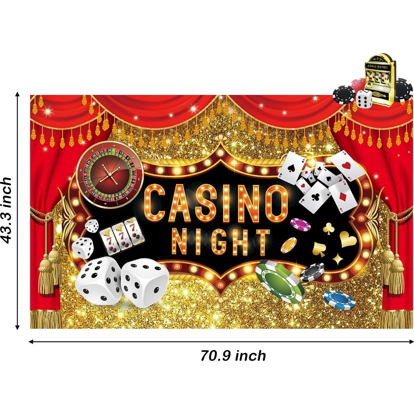 Fondo de Fotografía Vinilo Casino Ayearparty 180x110 cm