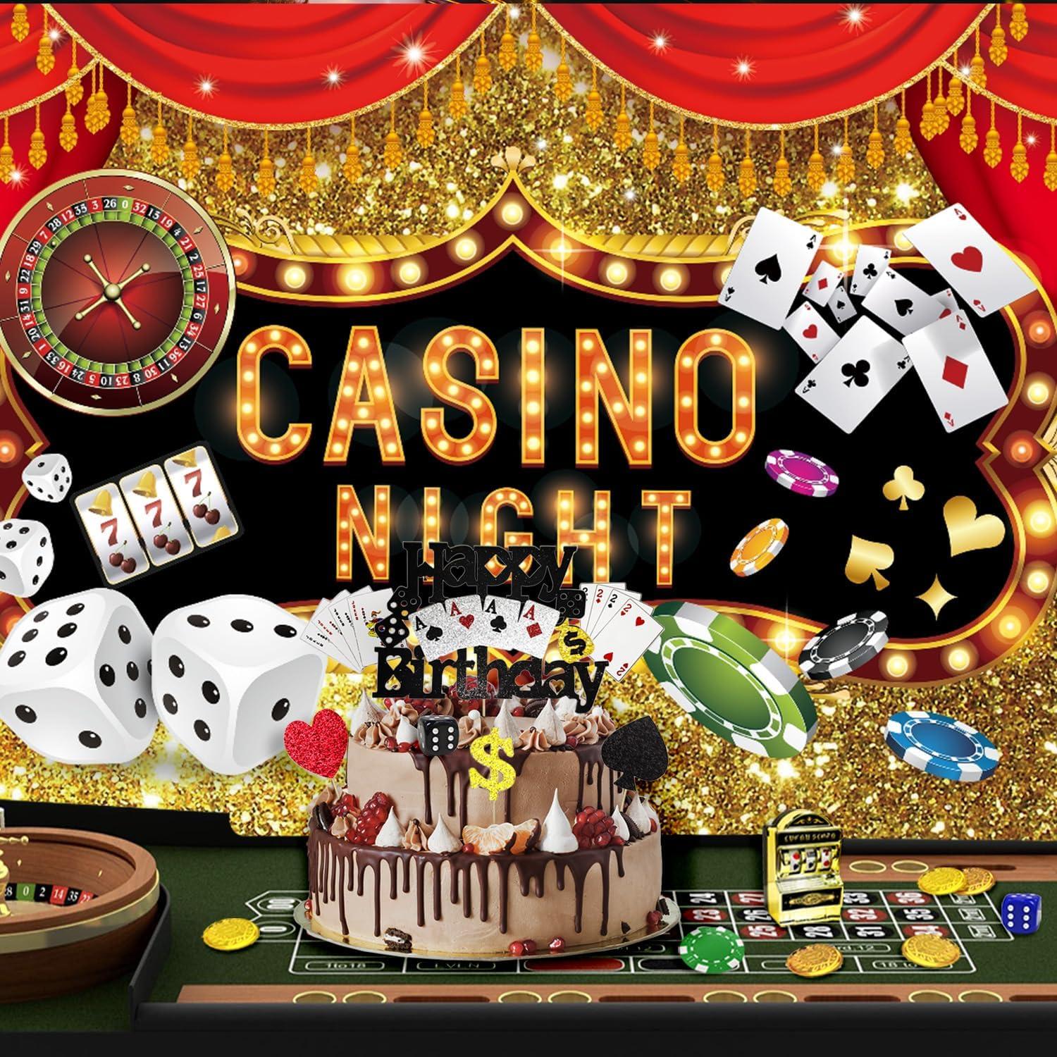 Fondo de Fotografía Vinilo Casino Ayearparty 180x110 cm