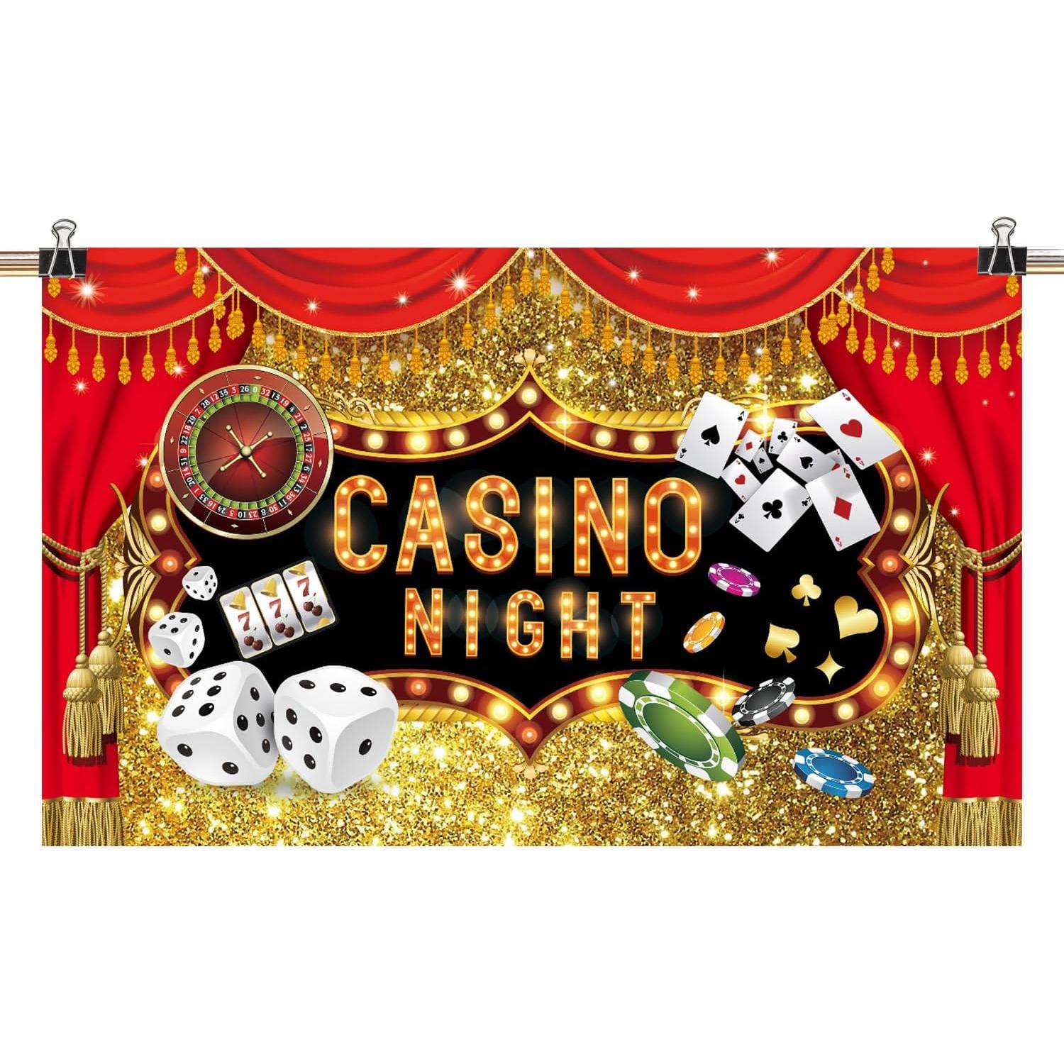 Fondo de Fotografía Vinilo Casino Ayearparty 180x110 cm