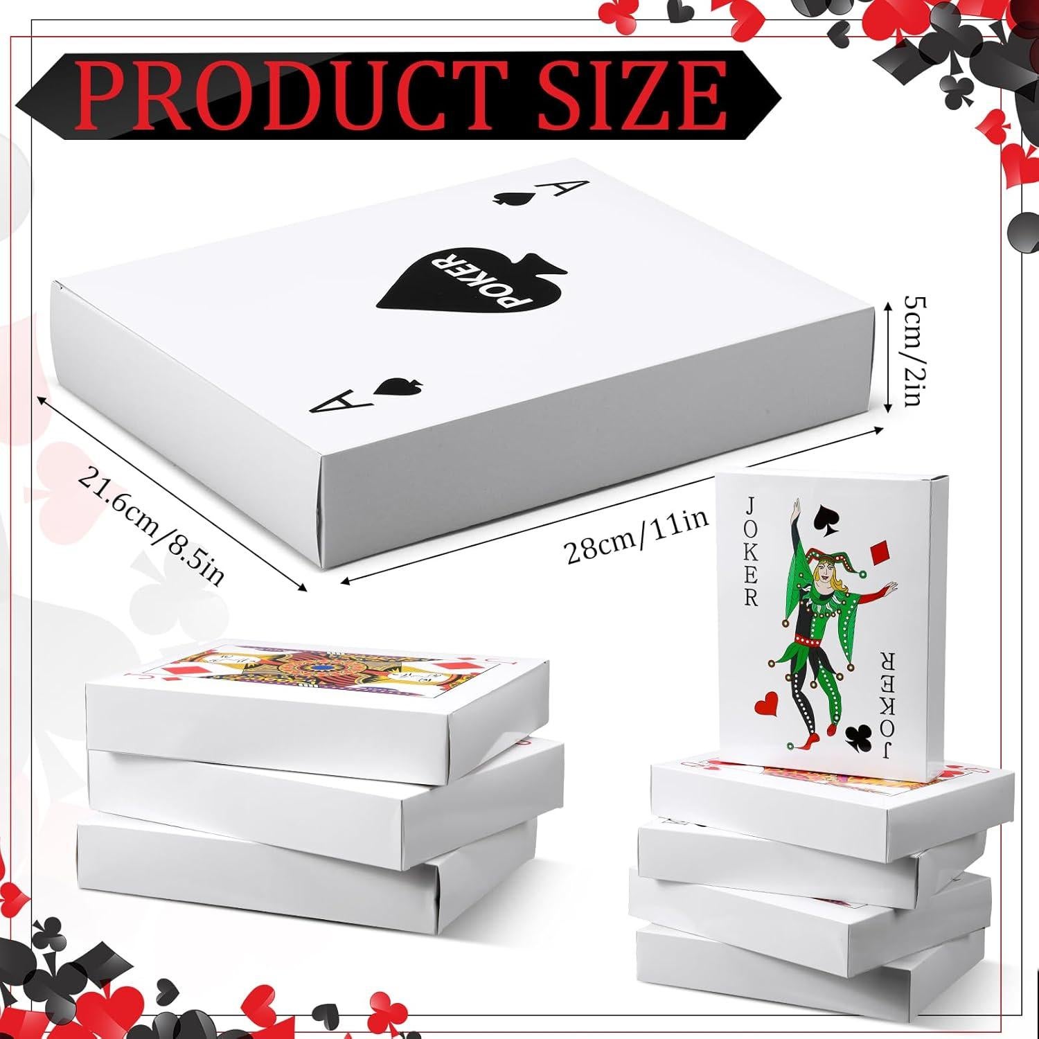 6 Cajas de Decoración de Póker Casino Noveread 27.94x21.59cm