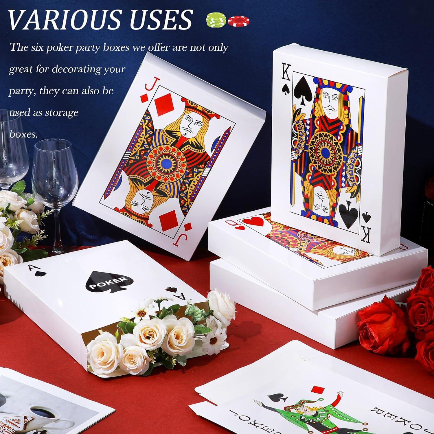 6 Cajas de Decoración de Póker Casino Noveread 27.94x21.59cm