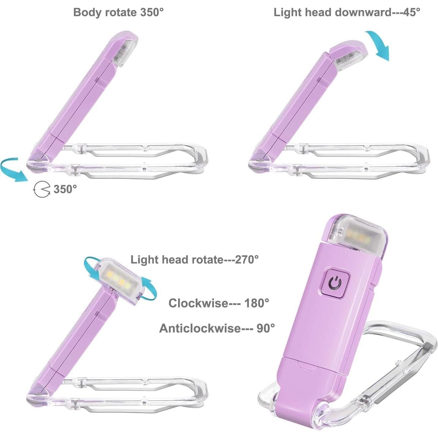 Luz de Libro Recargable HONWELL H008YW-V LED Clip On 3 Brillos