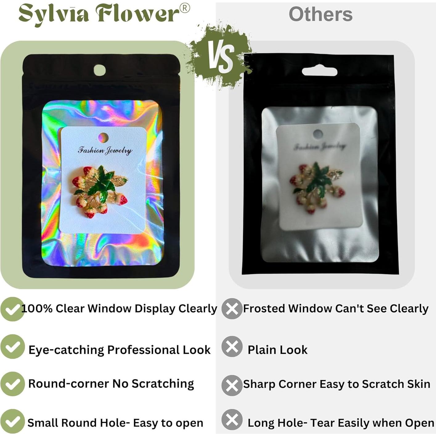 Bolsas Mylar Reutilizables Sylvia Flower 300 Pcs 10x15 cm