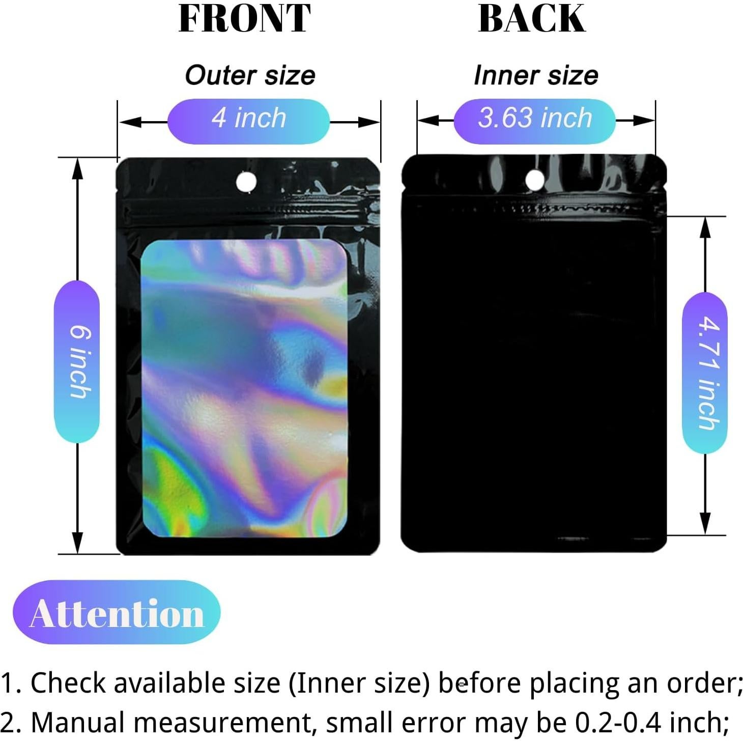 Bolsas Mylar Reutilizables Sylvia Flower 300 Pcs 10x15 cm