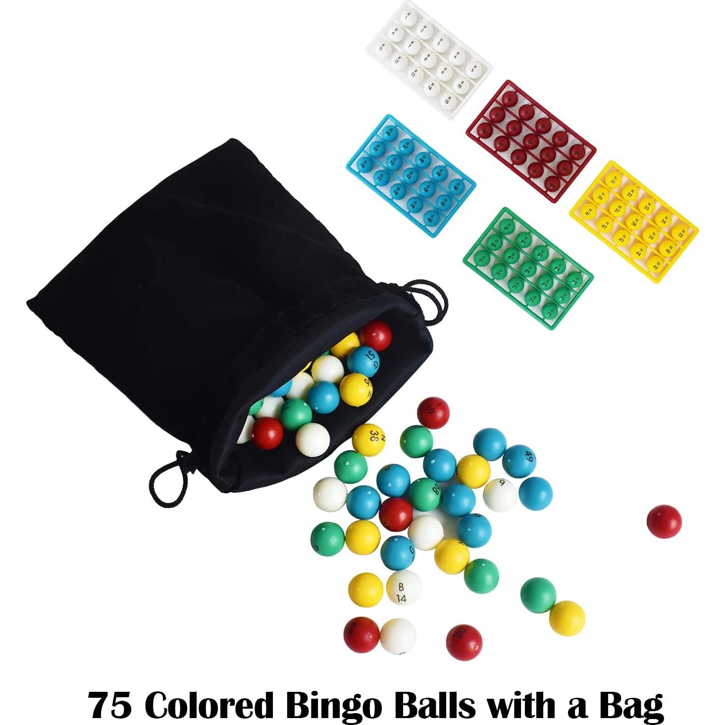 Juego de Bingo Deluxe Yuanhe - Jaula Metal 15 cm, 75 Bolas, 50 Tarjetas