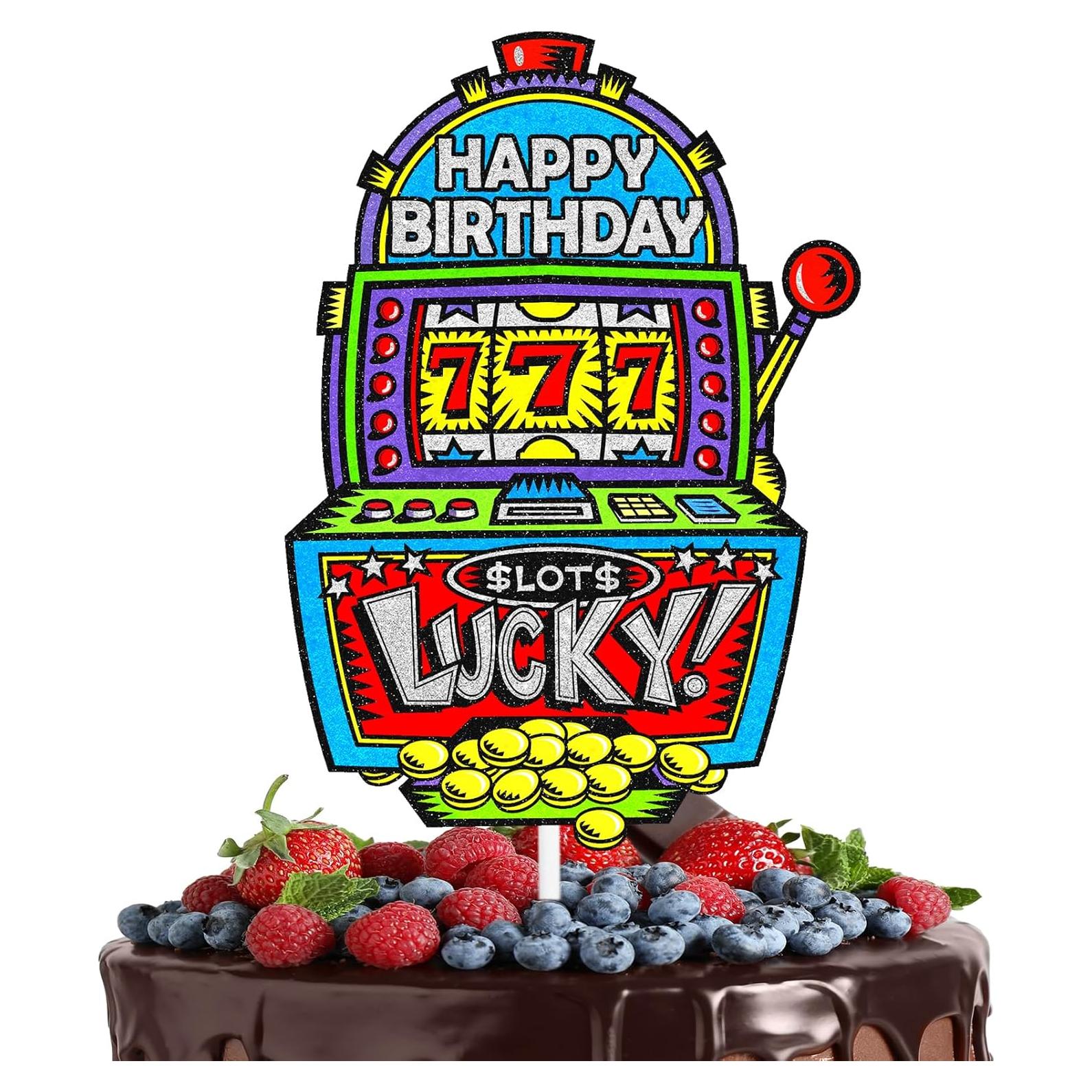 Cake Topper Casino LIANGSS 12.7 cm Decoración Cumpleaños