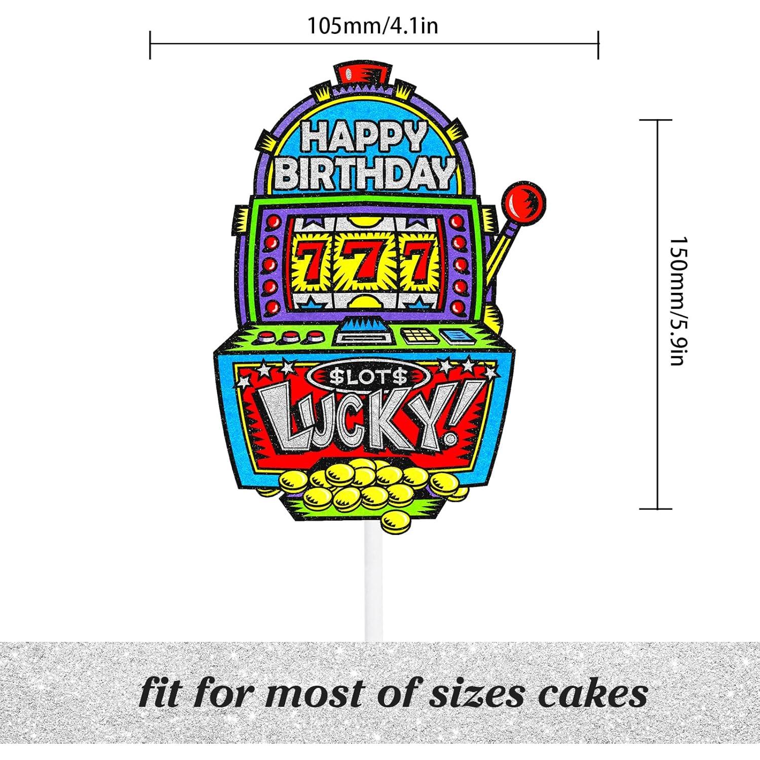 Cake Topper Casino LIANGSS 12.7 cm Decoración Cumpleaños