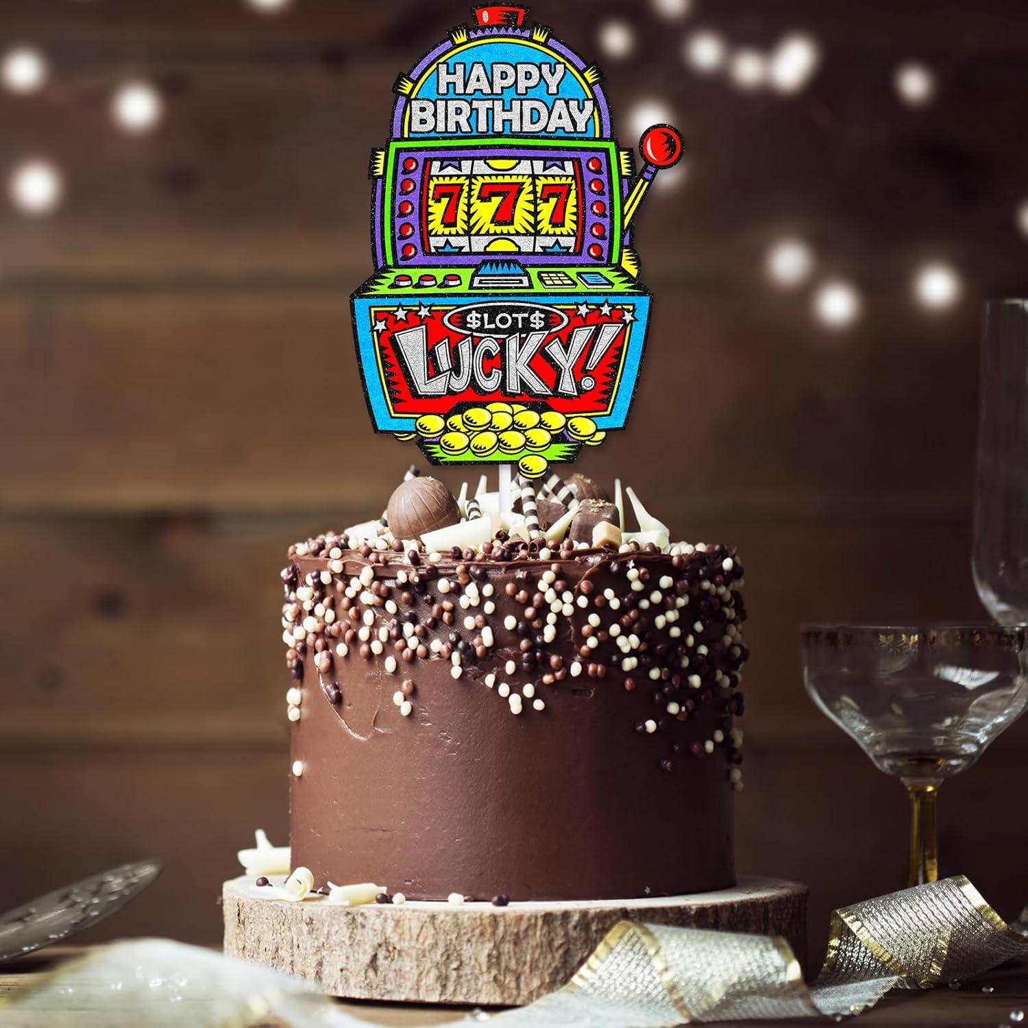 Cake Topper Casino LIANGSS 12.7 cm Decoración Cumpleaños