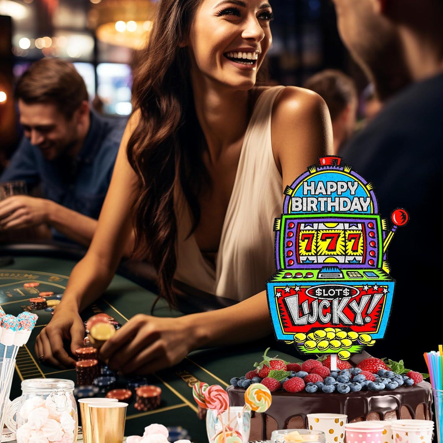 Cake Topper Casino LIANGSS 12.7 cm Decoración Cumpleaños