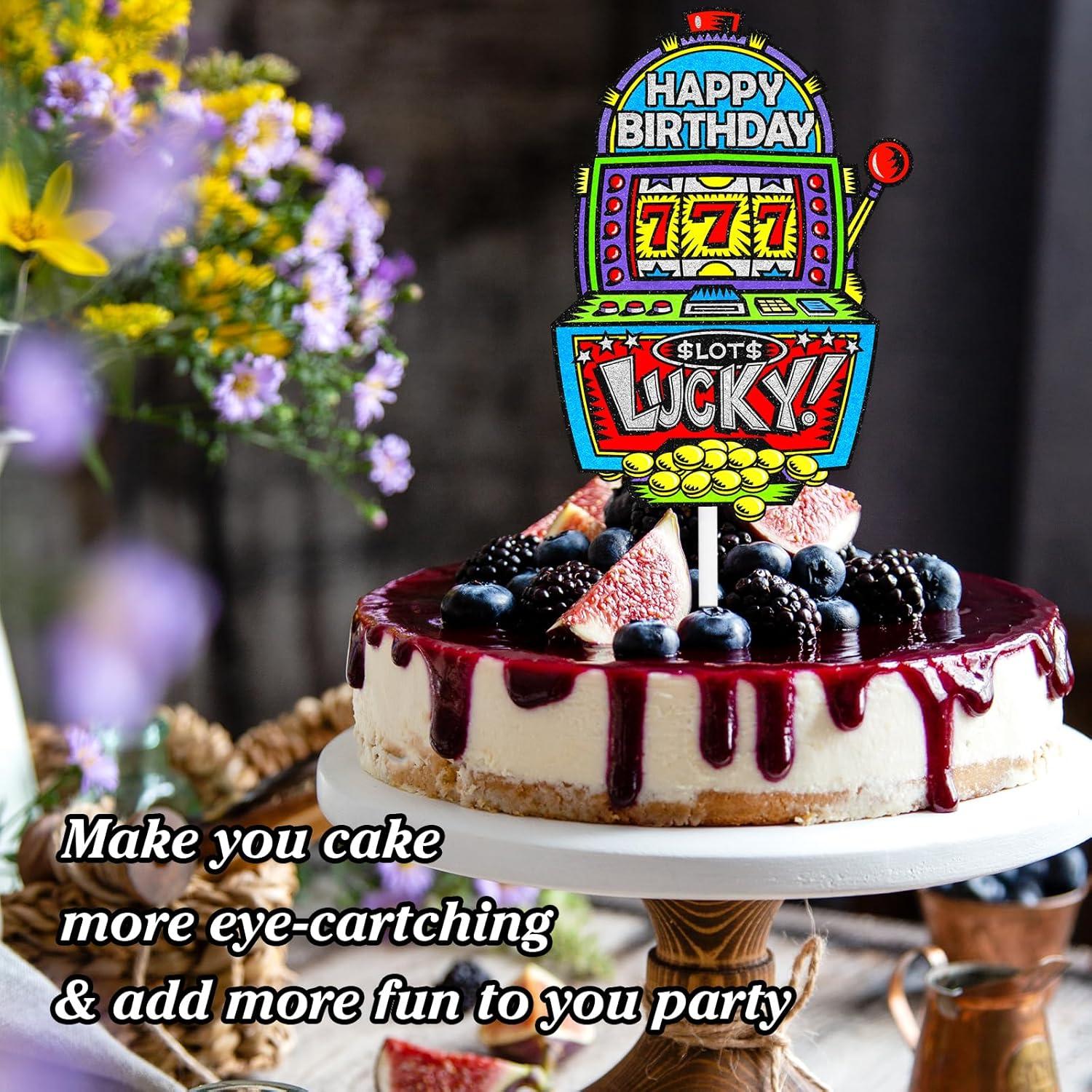 Cake Topper Casino LIANGSS 12.7 cm Decoración Cumpleaños
