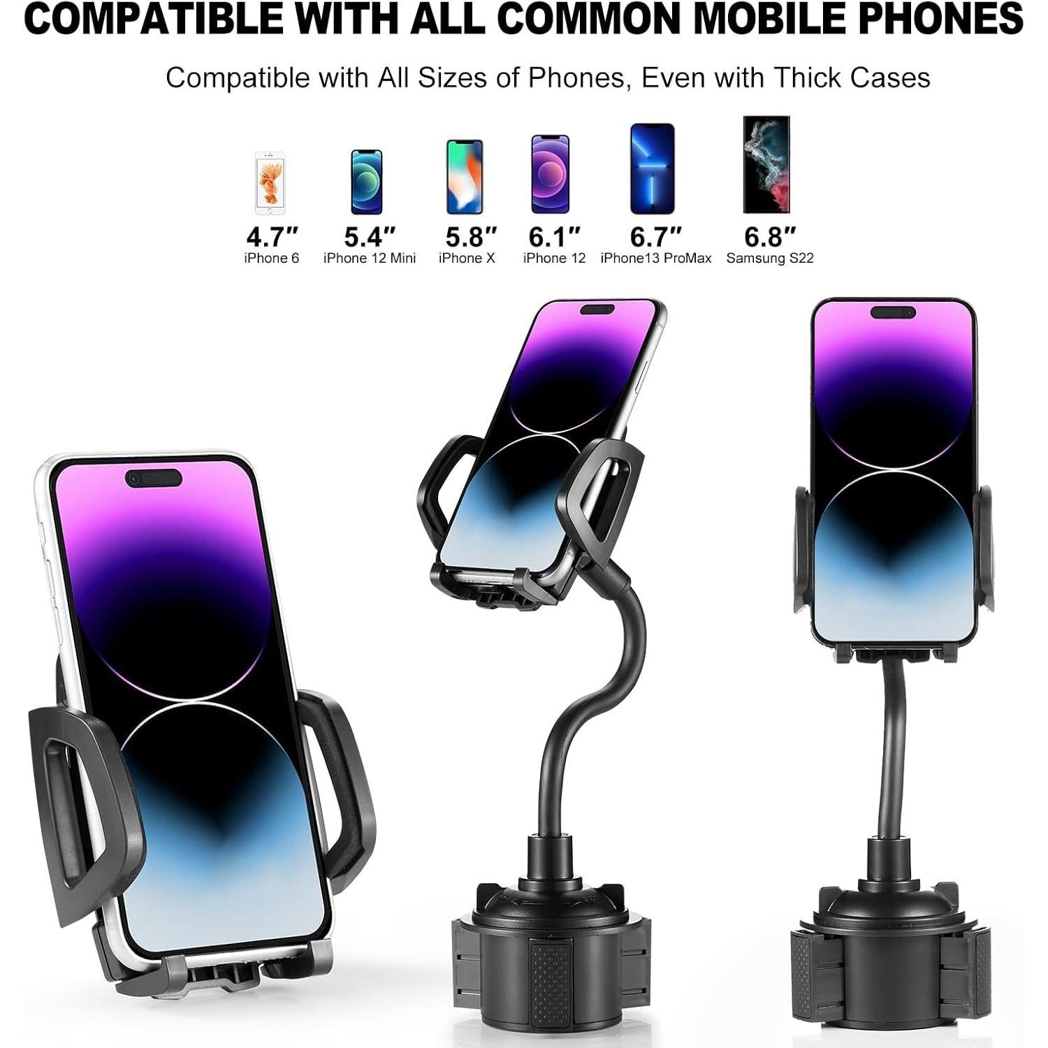 Soporte para Teléfono en Portavasos YUHENG Ajustable 360°