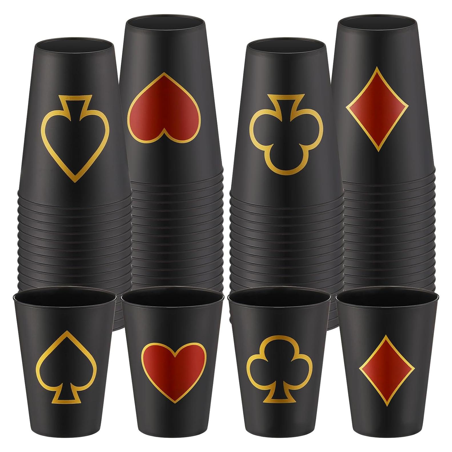 Hoolerry 72 Copas de Fiesta de Casino 9 oz Decorativas