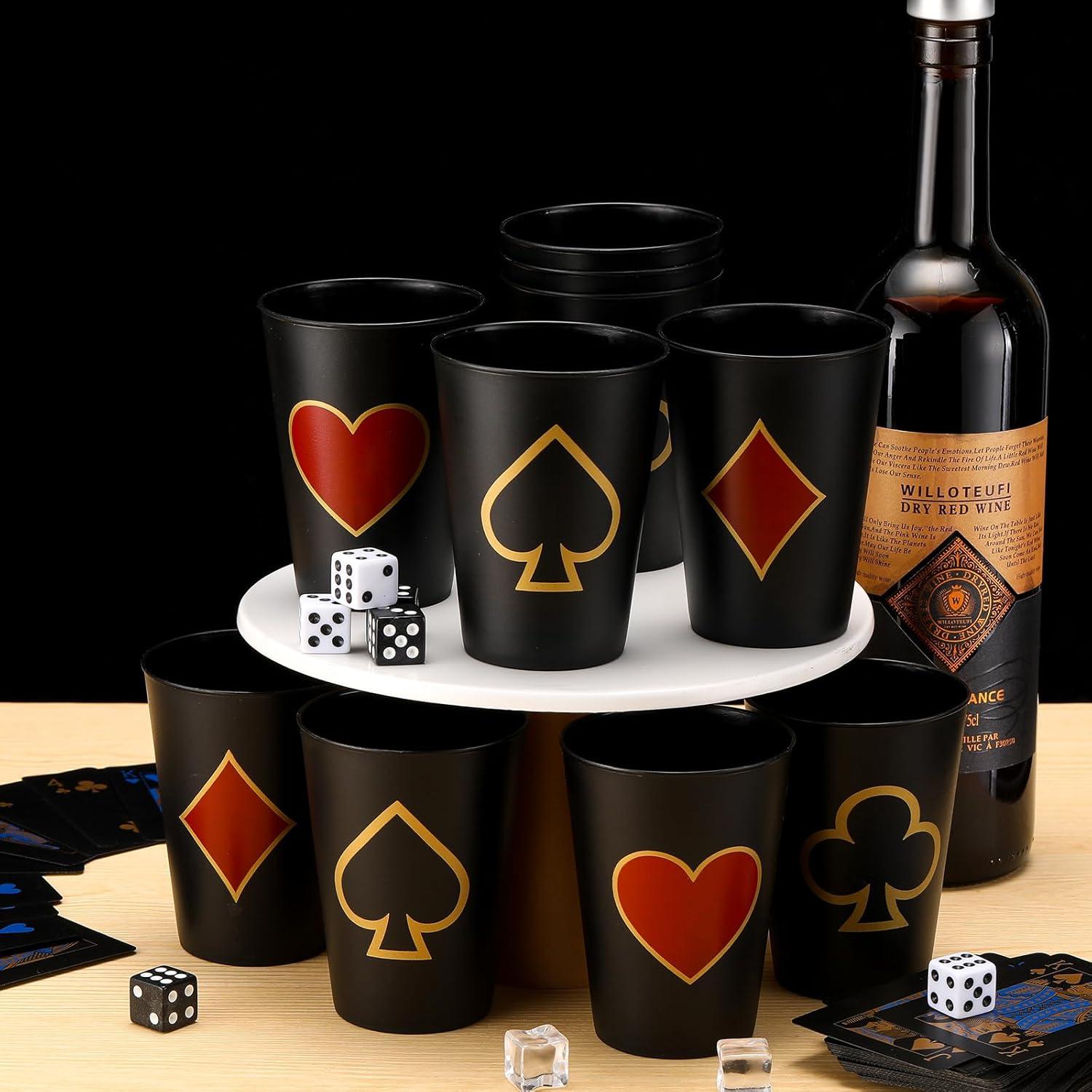 Hoolerry 72 Copas de Fiesta de Casino 9 oz Decorativas