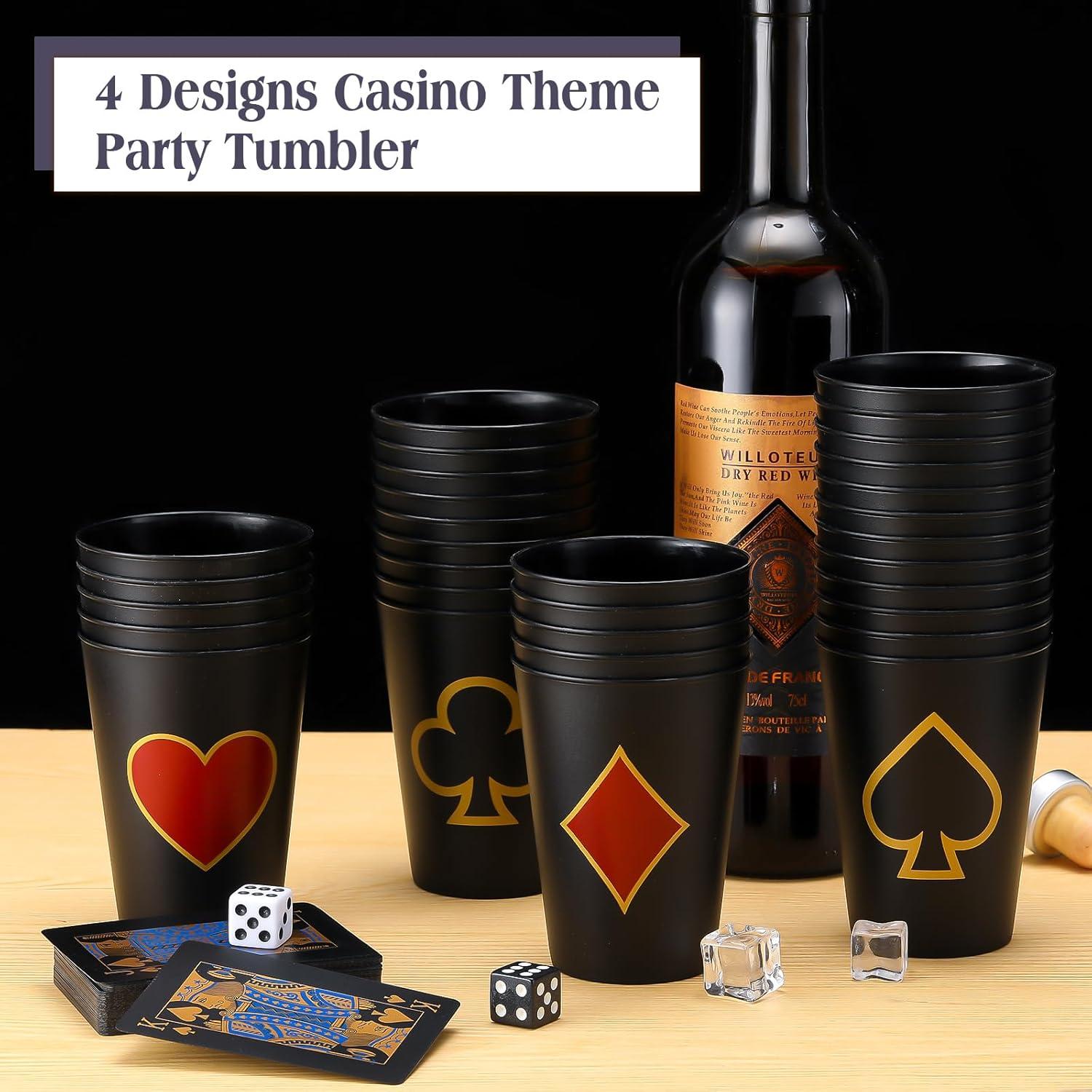Hoolerry 72 Copas de Fiesta de Casino 9 oz Decorativas