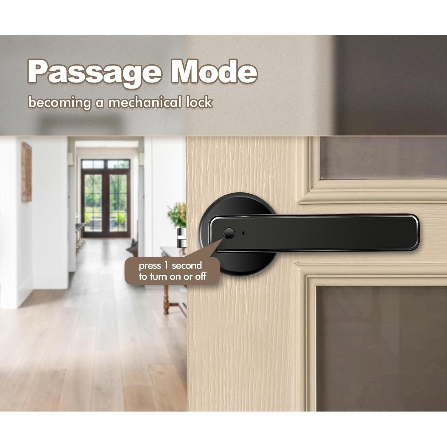 Perilla de puerta inteligente Hutehoute F194K 5 en 1 biométrica