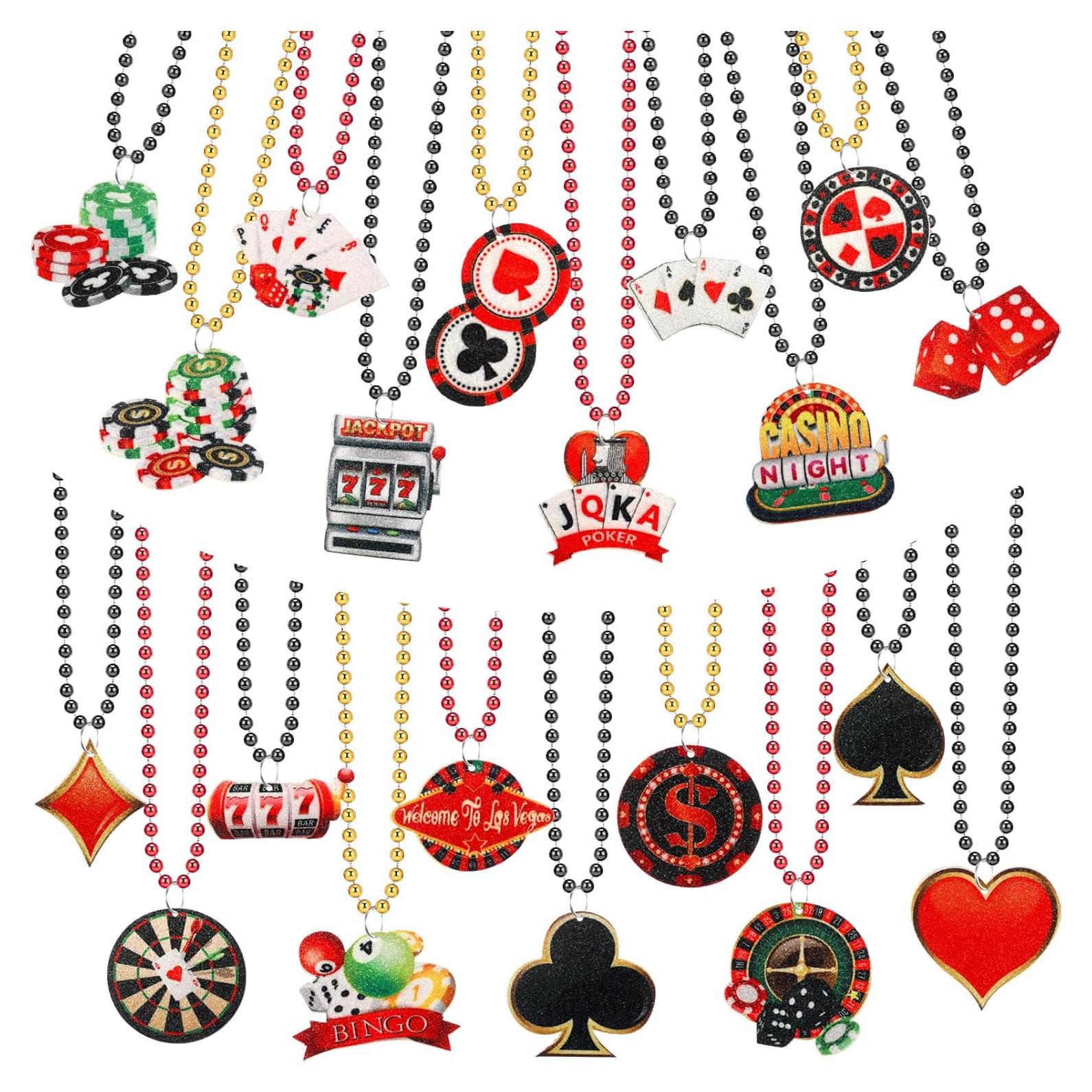 Collares de Cuentas de Casino Ecally - 100 Piezas, 20 Estilos