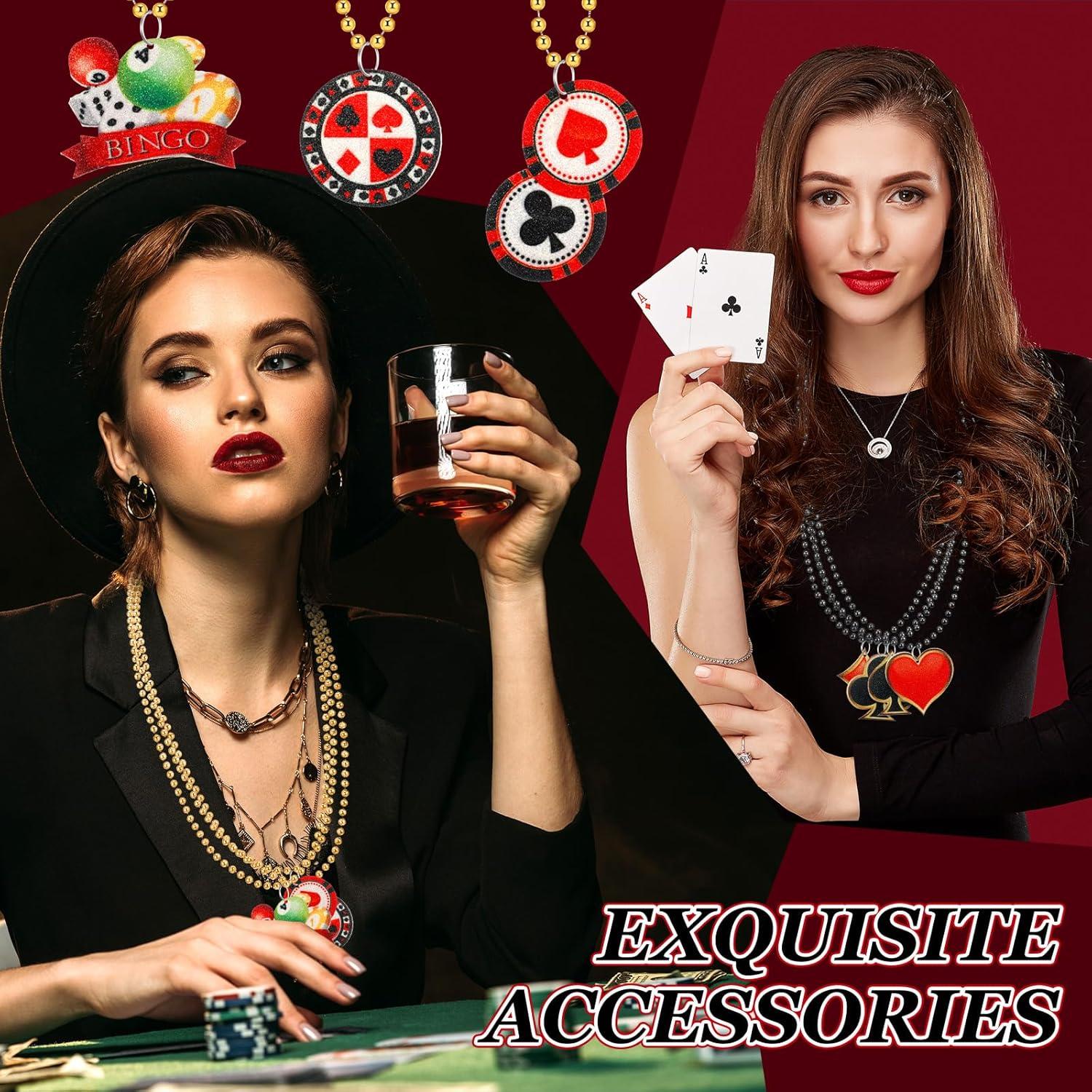 Collares de Cuentas de Casino Ecally - 100 Piezas, 20 Estilos