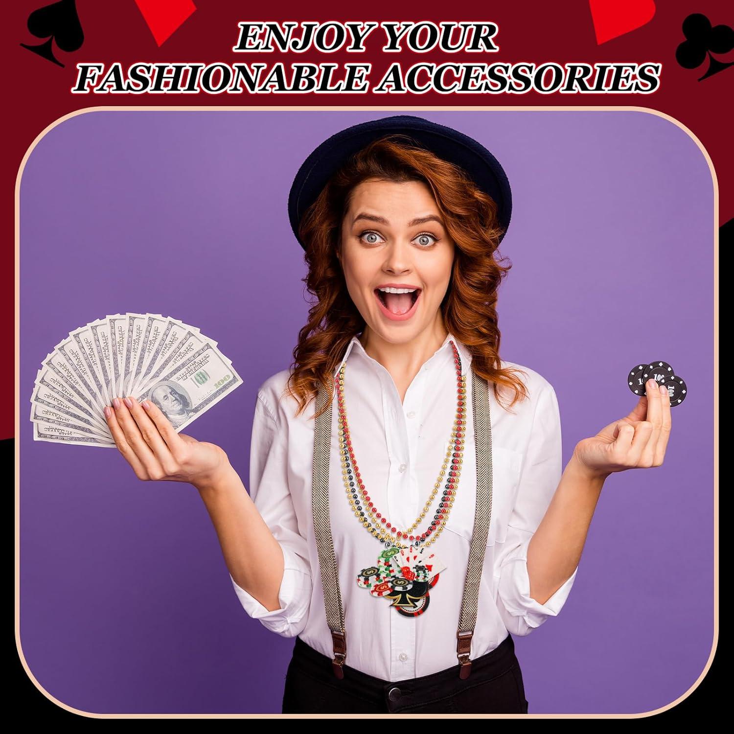 Collares de Cuentas de Casino Ecally - 100 Piezas, 20 Estilos