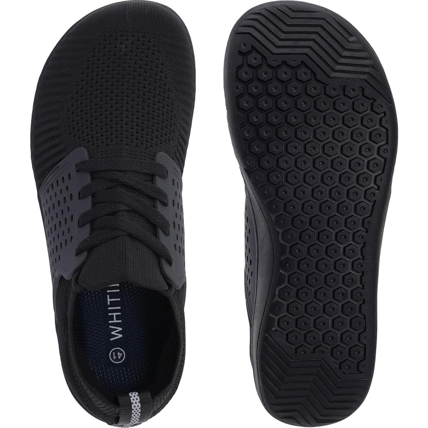 Zapatos Minimalistas WHITIN Mujer Anchos Suela Cero Todo Negro