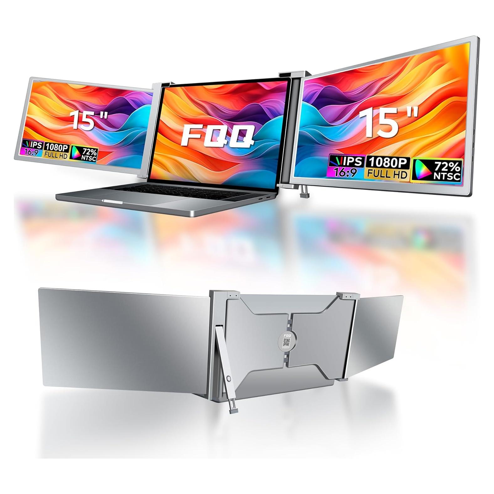 Monitor Triple Portátil FQQ S17 15" 1080P para Laptop