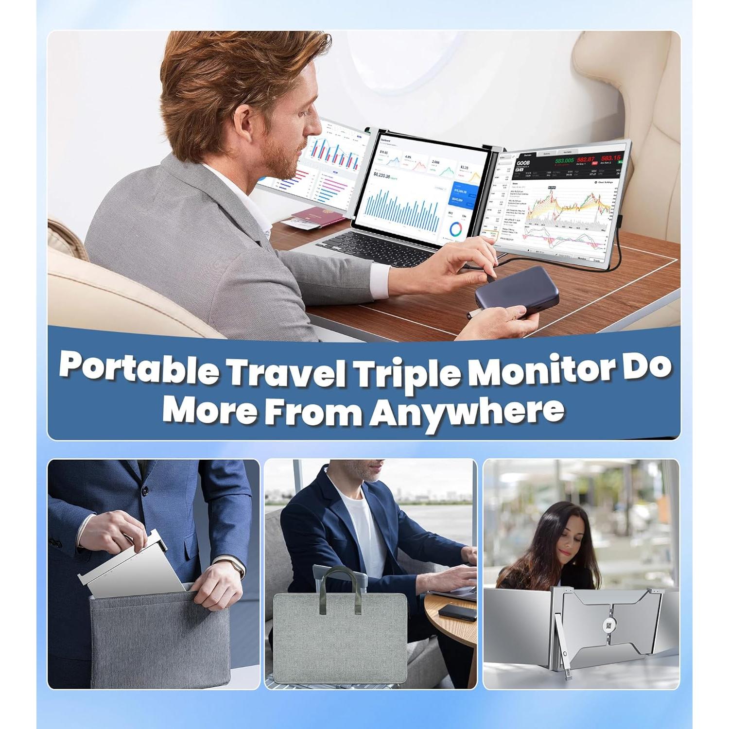 Monitor Triple Portátil FQQ S17 15" 1080P para Laptop