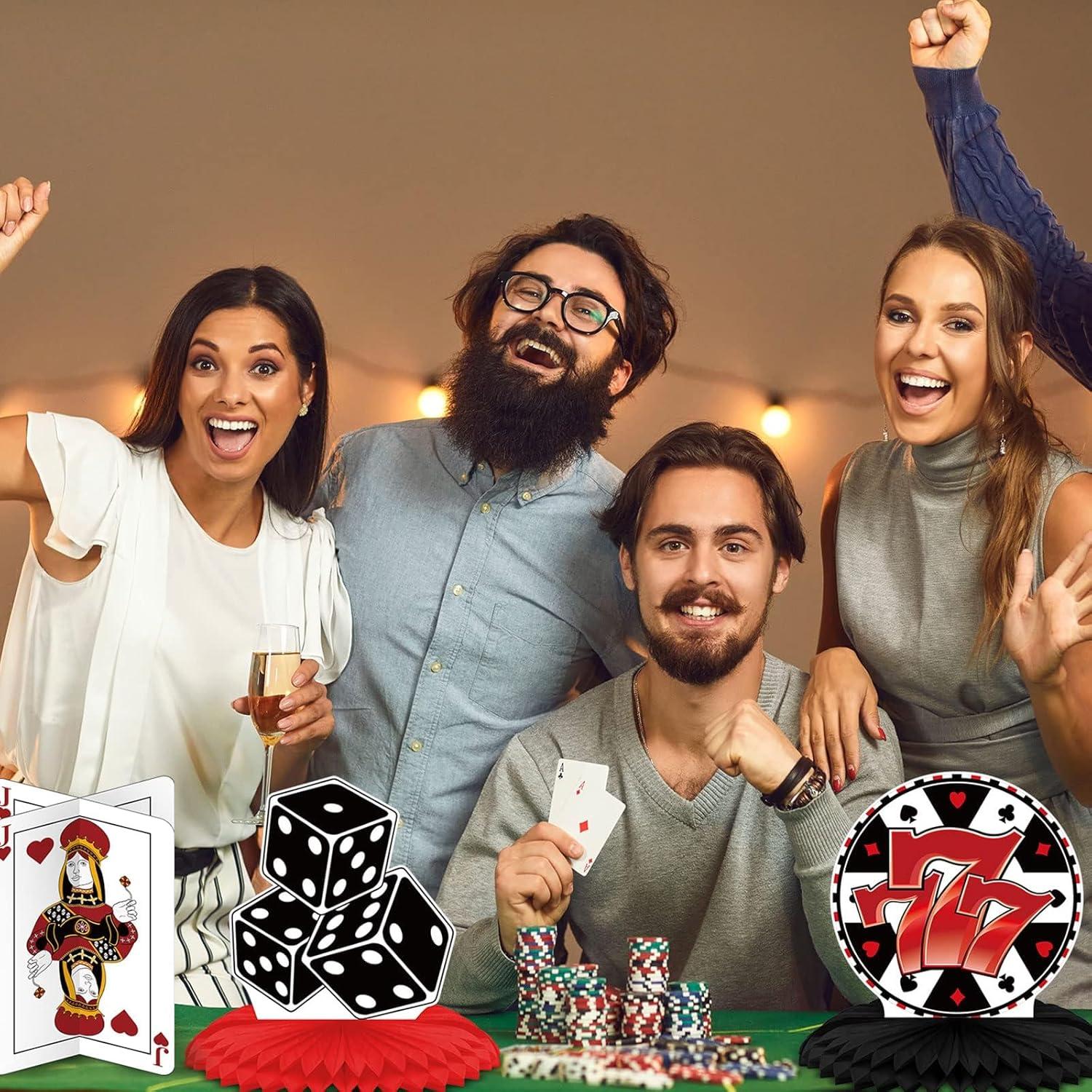 12 Piezas Decoraciones de Fiesta Casino Outus Adornos Mesa