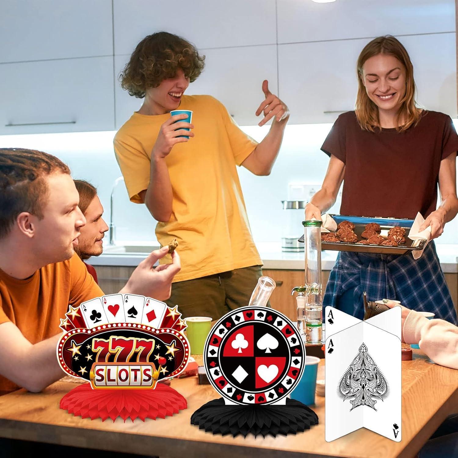 12 Piezas Decoraciones de Fiesta Casino Outus Adornos Mesa