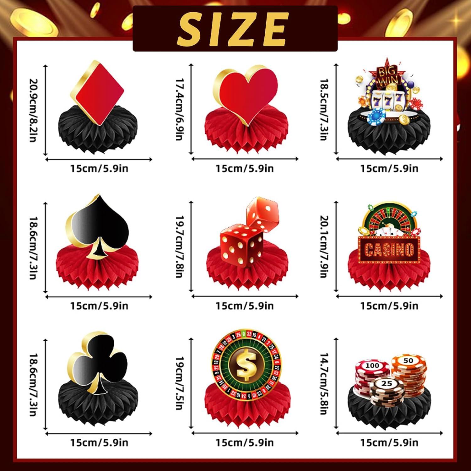 9 Piezas Decoraciones de Fiesta Casino Koeilay Centros Mesa